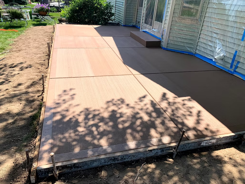 Colored backyard patio